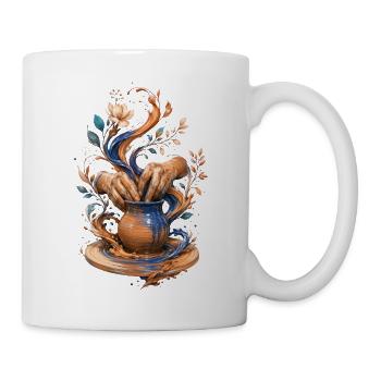 Geschmolzene Keramik: Hände und Vase - Tasse - Weiß - Rechts