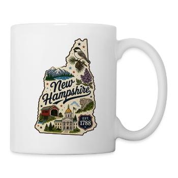 New Hampshire Vintage State Pride Aufkleber - Tasse - Weiß - Rechts