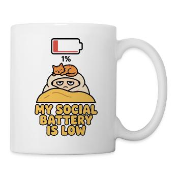My Social Battery Is Low Katze - Tasse - Weiß - Rechts