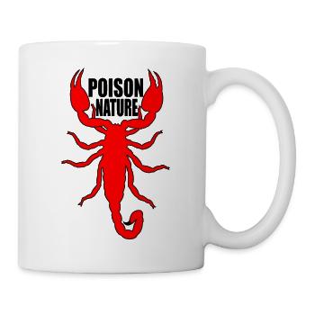 Roter Skorpion auf schwarzem Hintergrund - Tasse - Weiß - Rechts