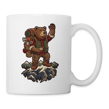 Bärenwanderer auf dem Gipfel - Tasse - Weiß - Rechts