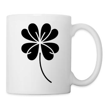 Kleeblatt Silhouette Irisches Glückssymbol - Tasse - Weiß - Rechts