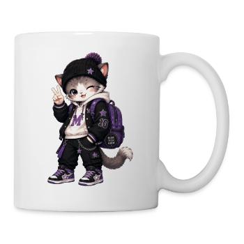 Kawaii Violet-Kätzchen auf Reise - Tasse - Weiß - Rechts
