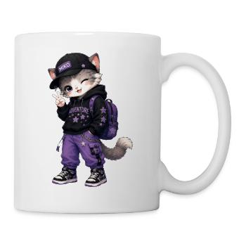 Abenteurer Kitten Purple Stars - Tasse - Weiß - Rechts
