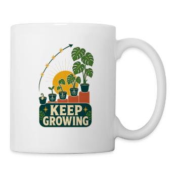 Keep Growing – Retro Pflanzen Motivation - Tasse - Weiß - Rechts