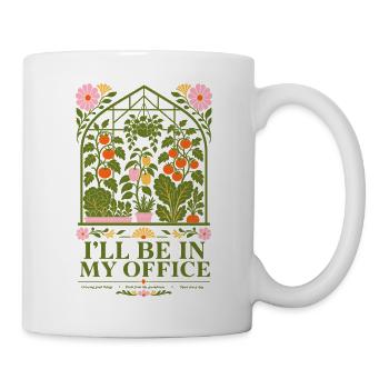 Ich bin in meinem Büro beim Bio-Gärtnern - Tasse - Weiß - Rechts