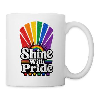 Shine With Pride Sun Vintage Pride Motif LGBTQ - Mug - white - Right