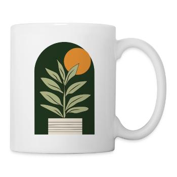 Sun plant in dark green - Mug - white - Right