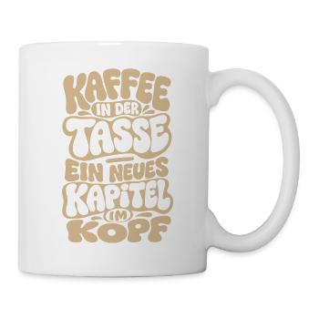 Kaffee und Bücher Spruch Bookish Leseratte - Tasse - Weiß - Rechts