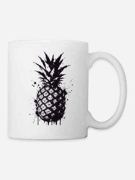 Pineapple Splash Black - Tasse - Weiß