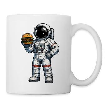 Astronaut with burger in space - Mug - white - Right