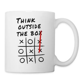 Think Outside the Box – Creative Tic-Tac-Toe - Mug - white - Right