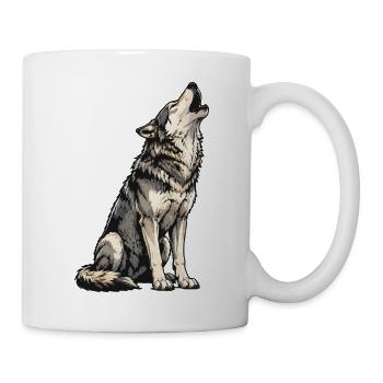 Howling Wolf Illustration - Mug - white - Right