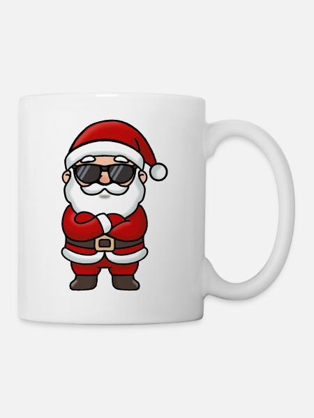 Sonnenbrillen-Weihnachtsmann-Ikone - Tasse - Weiß