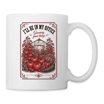Je serai dans mon bureau à cultiver de bonnes choses en jardinant - Mug blanc - blanc - Droite