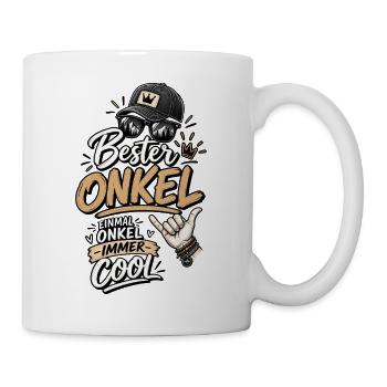 Bester Onkel: Einmal Onkel, Immer Cool - Tasse - Weiß - Rechts