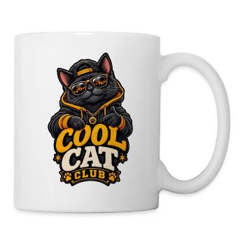 Cool Cat Club Streetwear-Kätzchen - Tasse - Weiß - Rechts