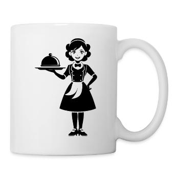 Kellnerin - Tasse - Weiß - Rechts