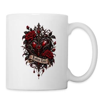 Endlose Liebe – Dunkles Gothic Herz - Tasse - Weiß - Rechts