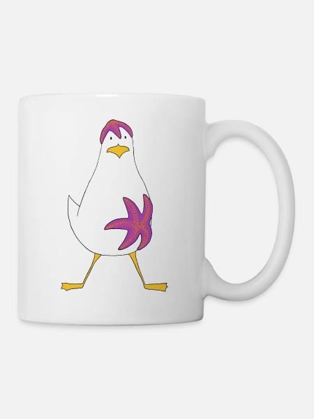 Seestern-Möwe, ich hänge an dir... - Tasse - Weiß