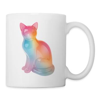Regenbogenkatze Prisma - Tasse - Weiß - Rechts