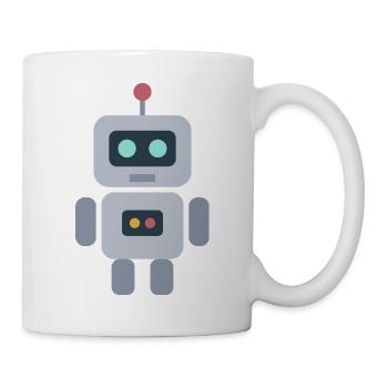 Grün-blauer Pastell-Roboter - Tasse - Weiß - Rechts