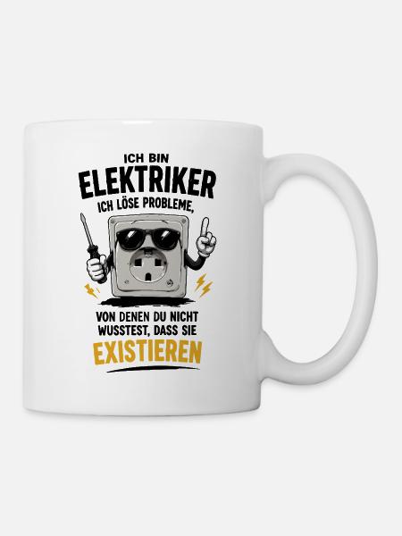 Elektriker Humor mit Power - Tasse - Weiß