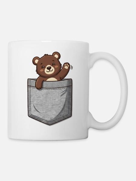 Teddybär aus der Tasche - Tasse - Weiß