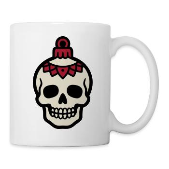 Totenkopf Christbaumkugel Logo - Tasse - Weiß - Rechts