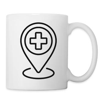 Medizinisches Standort-Pinline-Symbol - Tasse - Weiß - Rechts