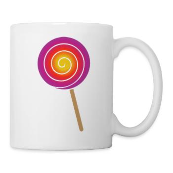 Bunter Spiral Lolli in Regenbogenfarben - Tasse - Weiß - Rechts