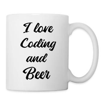 Nerd Coding Bier Shirt - Tasse - Weiß - Rechts