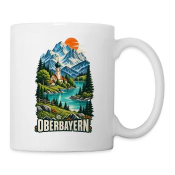 Oberbayern Alpenidylle mit Bergsee - Tasse - Weiß - Rechts