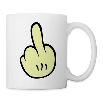 Mittelfinger Comic - Tasse - Weiß - Rechts