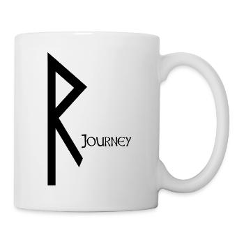 Raidho Rune Reise Schwarz – Wikinger Futhark - Tasse - Weiß - Rechts