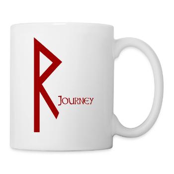 Raidho Rune Reise Rot – Wikinger Futhark Nordisch - Tasse - Weiß - Rechts