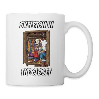 Skelett im Schrank – Lustige Idiom-Zeichentrickserie - Tasse - Weiß - Rechts