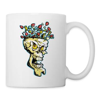 Explosiver Candy Skull - Tasse - Weiß - Rechts