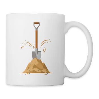 Schaufel im Sandhügel - Tasse - Weiß - Rechts