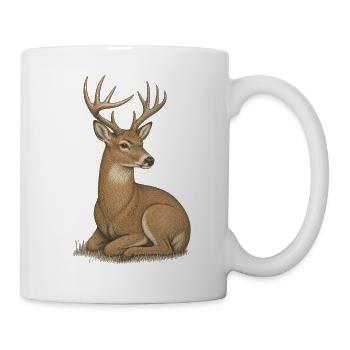 Hirsch - Tasse - Weiß - Rechts