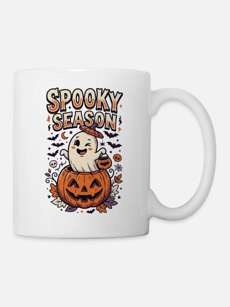 Halloween-Geist der gruseligen Jahreszeit - Tasse - Weiß