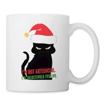 Weihnachtskatzen-Sarkastischer Humor selektiv festlich - Tasse - Weiß - Rechts