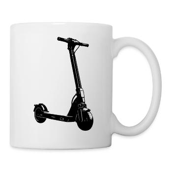E Scooter E-Scooter Elektroroller fahren schwarz - Tasse - Weiß - Rechts