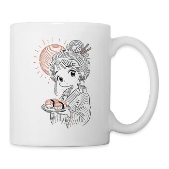 LineArt Manga girl - Tasse - Weiß - Rechts