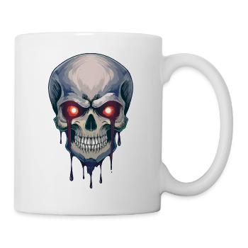 Gothic Okkult Totenkopf Horror Kissen Design - Tasse - Weiß - Rechts