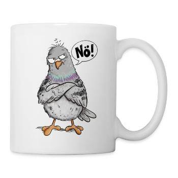 Nö Taube Lustige Stadttaube Vogel Statement Humor - Tasse - Weiß - Rechts