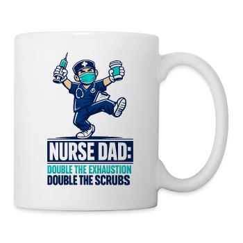 Nurse Dad Doppelt Erschöpft Doppelt Im Einsatz - Tasse - Weiß - Rechts