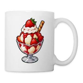 Erdbeer Sundae Glanz - Tasse - Weiß - Rechts