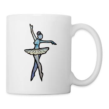 Azure Balletttänzer Silhouette - Tasse - Weiß - Rechts
