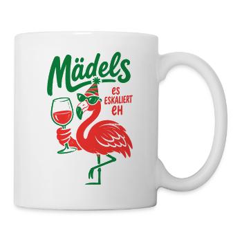 Wein Mädels Es Eskaliert Eh Weinfest - Tasse - Weiß - Rechts